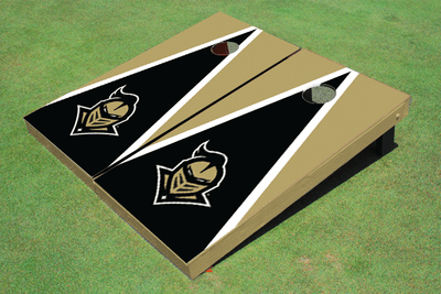 University Of Central Florida "Knightro" Black And Gold Matching Triangle Custom Cornhole Board