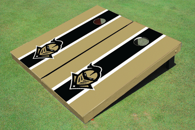 University Of Central Florida "Knightro" Black And Gold Matching Long Stripe Custom Cornhole Board