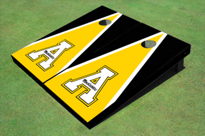 Appalachian State University "A" Yellow And Black Matching Triangle Cornhole Boards