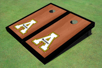 Appalachian State University "A" Black Rosewood Matching Borders Cornhole Boards