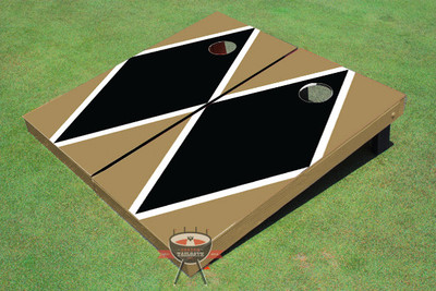 Used Black And Gold Matching Diamond Custom Cornhole Board Used Black And Gold Matching Diamond Custom Cornhole Board