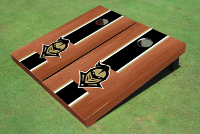 University Of Central Florida "Knightro" Rosewood Black Matching Long Stripe Custom Cornhole Board