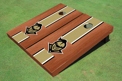 University Of Central Florida "Knightro" Rosewood Gold Matching Long Stripe Custom Cornhole Board
