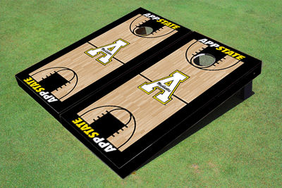 Appalachian State University "A" Matching Black Basketball Court Custom Cornhole Boards