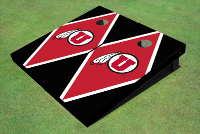 University Of Utah 'U' Red And Black Matching Diamond Cornhole Boards University Of Utah 'U' Red And Black Matching Diamond Cornhole Boards