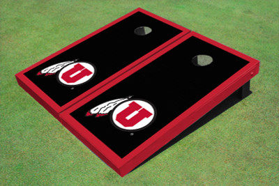 University Of Utah 'U' Black Matching Border Cornhole Boards