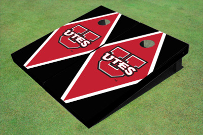 University Of Utah 'UTES' Red And Black Matching Diamond Cornhole Boards