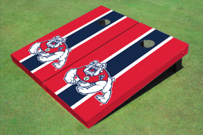 Fresno State Bulldog Navy Blue And Red Matching Long Stripe Cornhole Boards Fresno State Bulldog Navy Blue And Red Matching Long Stripe Cornhole Boards