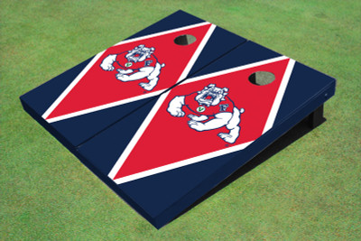 Fresno State Bulldog Red And Navy Blue Matching Diamond Cornhole Boards