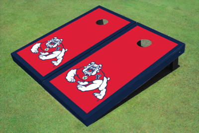 Fresno State Bulldog Red Matching Border Cornhole Boards