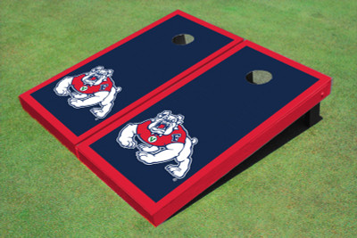 Fresno State Bulldog Navy Blue Matching Border Cornhole Boards