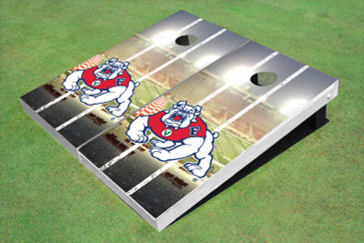 Fresno State Bulldog Stadium Long Strip Themed Cornhole Boards Fresno State Bulldog Stadium Long Strip Themed Cornhole Boards