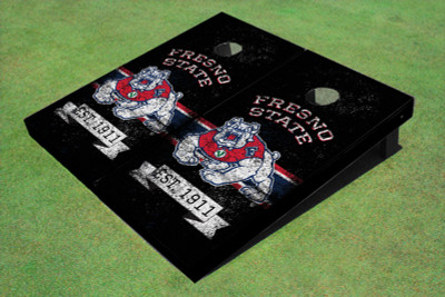 Fresno State Bulldog Rosewood Alternating Long Stripe Cornhole Boards