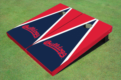 Fresno State Bulldog 'Word Mark' Navy Blue And Red Matching Triangle Cornhole Boards