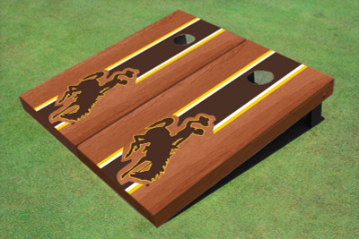 University Of Wyoming Cowboys Brown Rosewood Matching Long Strip Cornhole Boards