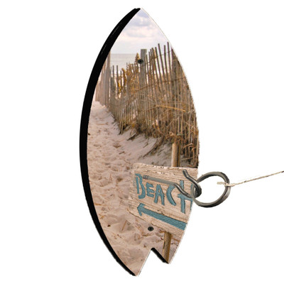 Beach Sign Surf Board Shape Hook and Ring Toss Lawn Game Beach Sign Surf Board Shape Hook and Ring Toss Lawn Game