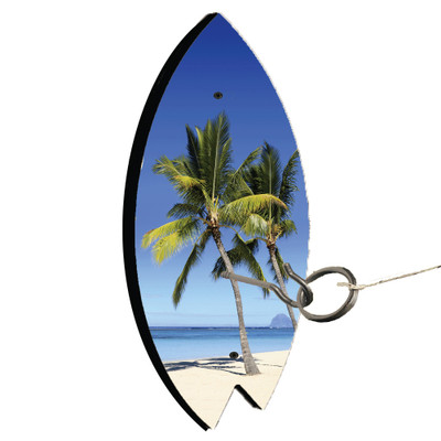 Beach Palm Tree 2 Surf Board Shape Hook and Ring Toss Lawn Game Beach Palm Tree 2 Surf Board Shape Hook and Ring Toss Lawn Game