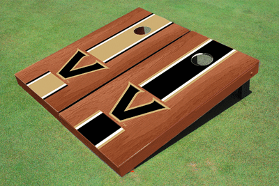 Vanderbilt University Rosewood Alternating Long Stripe Cornhole Boards Vanderbilt University Rosewood Alternating Long Stripe Cornhole Boards