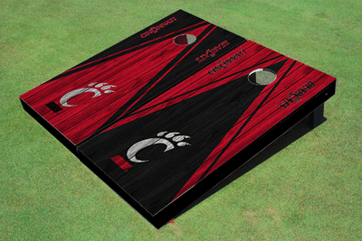 University Of Cincinnati Alternating Wood Look Triangle Cornhole Boards
