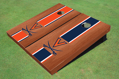 University of Virginia Rosewood Alternating Long Stripe Cornhole Boards