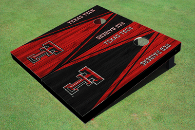 Texas Tech University Alternating Wood Look Triangle Cornhole Boards