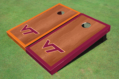 Virginia Tech Rosewood Alternating Border Cornhole Boards Virginia Tech Rosewood Alternating Border Cornhole Boards