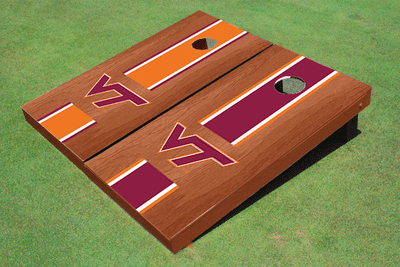 Virginia Tech Rosewood Alternating Long Stripe Cornhole Boards Virginia Tech Rosewood Alternating Long Stripe Cornhole Boards