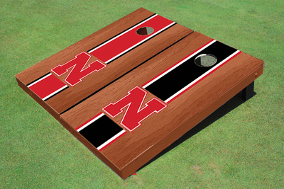 University of Nebraska Rosewood Alternating Long Stripe Cornhole Boards