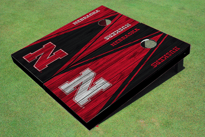 University of Nebraska Alternating Wood Look Triangle Cornhole Boards University of Nebraska Alternating Wood Look Triangle Cornhole Boards