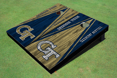 Georgia Tech Alternating Wood Look Triangle Cornhole Boards