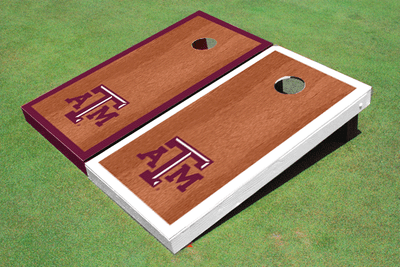 Texas A&M Rosewood Alternating Border Cornhole Boards