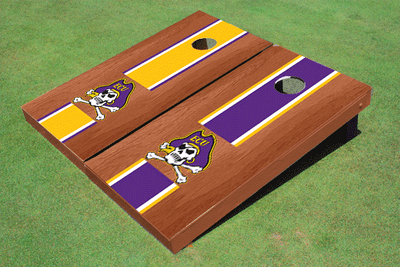 Eastern Carolina University Rosewood Alternating Long Stripe Cornhole Boards
