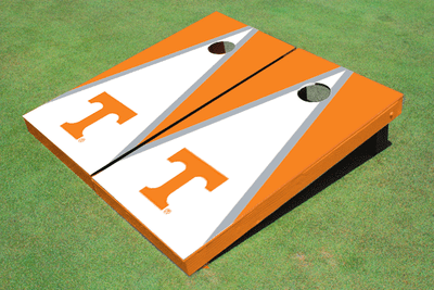 University Of Tennessee White And Orange Matching Triangle Cornhole Boards University Of Tennessee White And Orange Matching Triangle Cornhole Boards