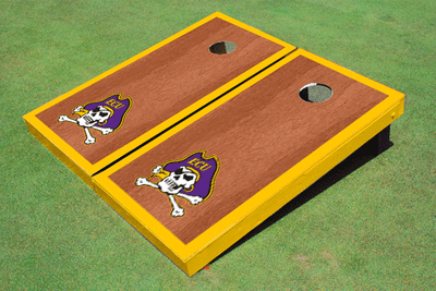 East Carolina University Yellow Rosewood Matching Borders Cornhole Boards