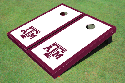 Texas A&M  White Matching Border Cornhole Boards