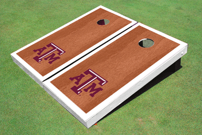 Texas A&M White Rosewood Matching Borders Cornhole Boards Texas A&M White Rosewood Matching Borders Cornhole Boards