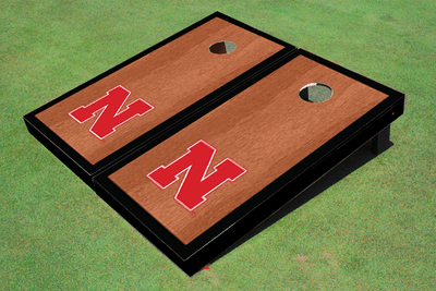 University of Nebraska Black Rosewood Matching Border Cornhole Boards