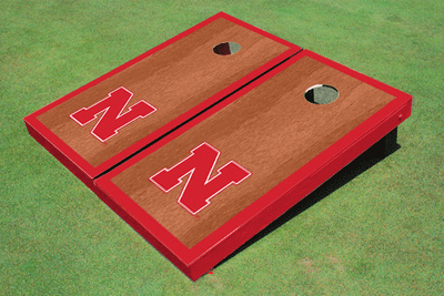 University of Nebraska Red Rosewood Matching Borders Cornhole Boards University of Nebraska Red Rosewood Matching Borders Cornhole Boards