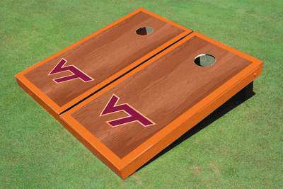 Virginia Tech Orange Rosewood Matching Borders Cornhole Boards