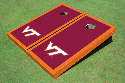 Virginia Tech Maroon Matching Border Cornhole Boards
