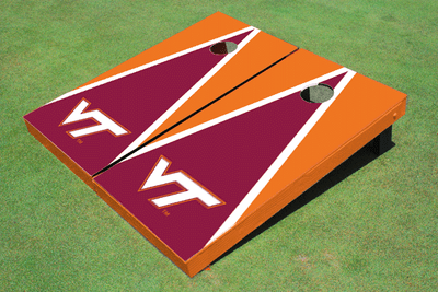 Virginia Tech Maroon And Orange Matching Triangle Cornhole Boards