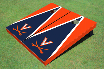 University of Virginia Navy And Orange Matching Triangle Cornhole Boards