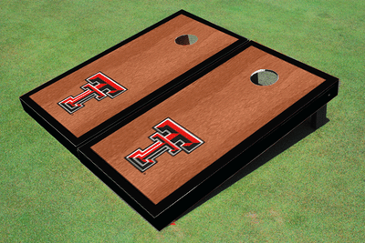 Texas Tech University Black Rosewood Matching Border Cornhole Boards