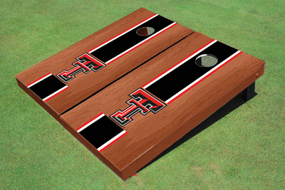 Texas Tech University Black Rosewood Matching Long Strip Cornhole Boards Texas Tech University Black Rosewood Matching Long Strip Cornhole Boards