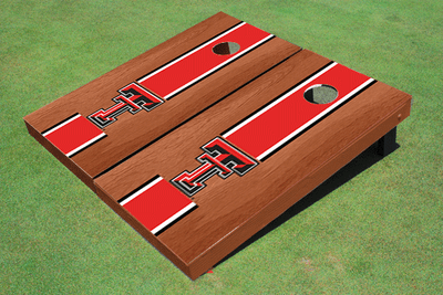 Texas Tech University Red Rosewood Matching Long Strip Cornhole Boards Texas Tech University Red Rosewood Matching Long Strip Cornhole Boards