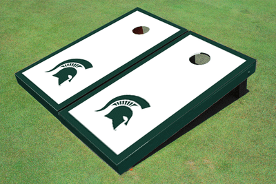 Michigan State University White Matching Border Cornhole Boards