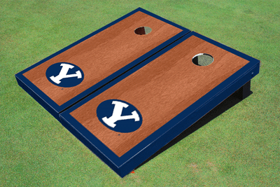 Brigham Young University BYU Navy Rosewood Matching Borders Cornhole Boards Brigham Young University BYU Navy Rosewood Matching Borders Cornhole Boards