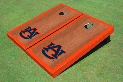 Auburn University Orange Rosewood Matching Borders Cornhole Boards
