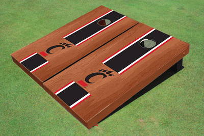 University Of Cincinnati Black Rosewood Matching Long Strip Cornhole Boards