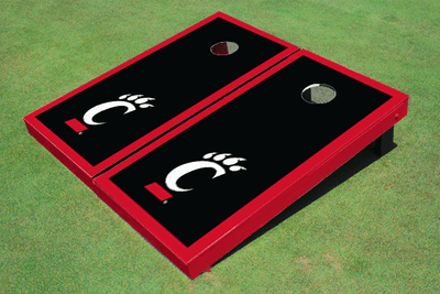 University Of Cincinnati Black Matching Border Cornhole Boards